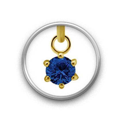 Gold Charm mit echtem Blue Topaz für Clicker Ring