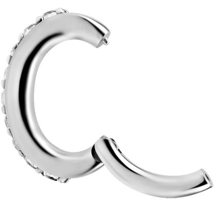 Ovaler Nickelfree Belly Clicker mit Premium Zirconia (1.6mm) im Eternity Design