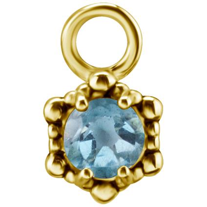 Gold Charm mit echtem Edelstein für Clicker Ring