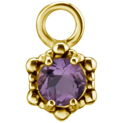 Gold Charm mit echtem Edelstein für Clicker Ring