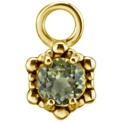 Gold Charm mit echtem Edelstein für Clicker Ring