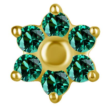 Gold Nosestud Flower Design mit Premium Zirconia