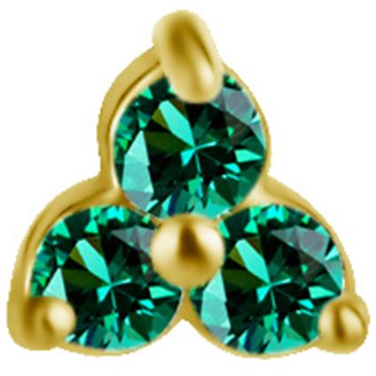 Gold Nosestud Trinity Design mit Premium Zirconia