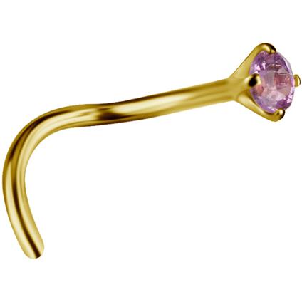 Gold Nosestud mit echtem Pink Sapphire