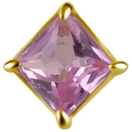 Gold Nosestud Square mit echtem Pink Sapphire