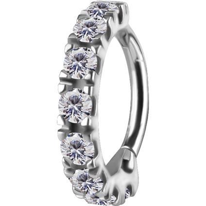 Nickelfree Clicker Ring mit Premium Zirconia (1.2mm)