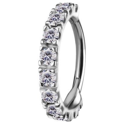 Nickelfree Clicker Ring mit Premium Zirconia (1.2mm)