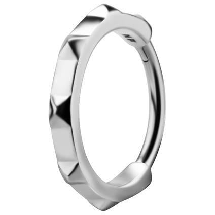 Nickelfree Clicker Ring mit Pyramiden Struktur (1.2mm)