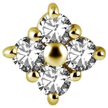 Gold Attachment SQUARE mit Premium Zirconia