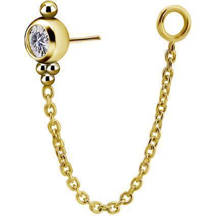TL Gold Attachment Pin mit Kette und Premium Zirconia