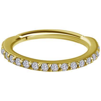 Gold Clicker Ring mit Swarovski® Created Diamonds (1.2mm)