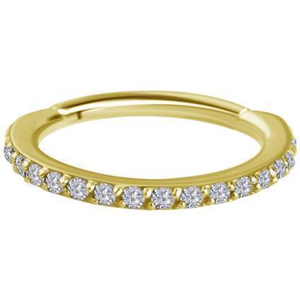 Gold Conch Clicker Ring mit Lab Created Diamonds (1.2mm)