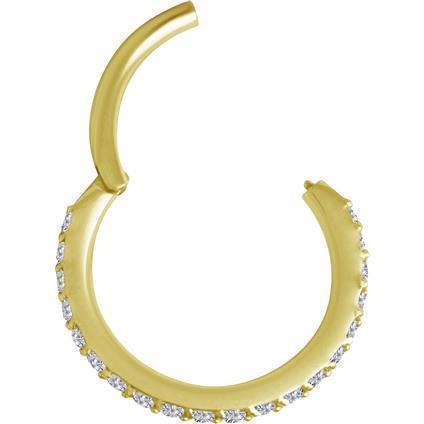 Gold Conch Clicker Ring mit Lab Created Diamonds (1.2mm)