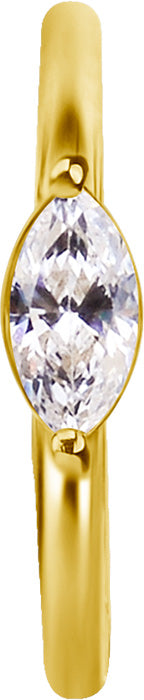 Gold Conch Ring SINGLE mit Marquise Premium Zirconia (1.2mm)