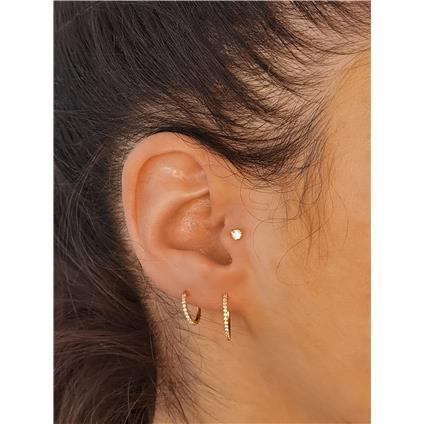 Gold Clicker Ring mit Premium Zirconia (1.0mm)