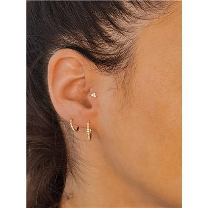 Gold Attachment TRINITY mit Lab Created Diamonds (3*1.5MM)