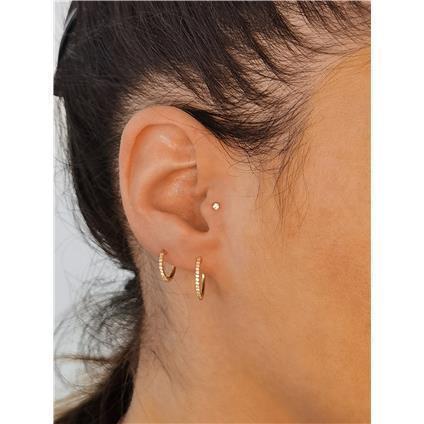 Gold Clicker Ring mit Swarovski® Created Diamonds (1.2mm)