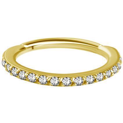 Gold Conch Clicker Ring mit Premium Zirconia (1.2mm)