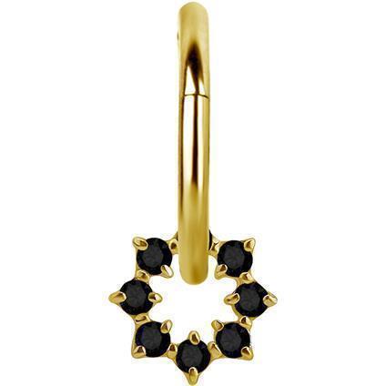 Gold Charm Open Star mit Premium Zirconia für Clicker Ring