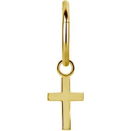 Gold Charm Plain Cross für Clicker Ring
