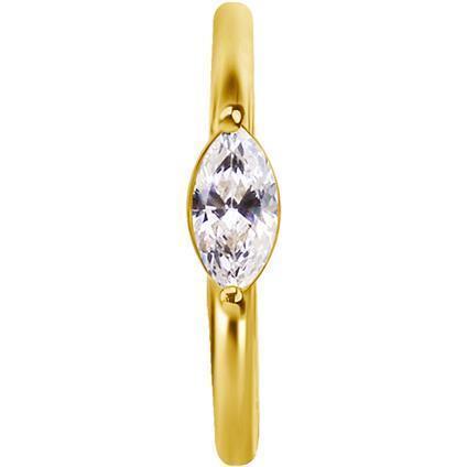 Gold Conch Ring SINGLE mit Marquise Premium Zirconia (1.2mm)