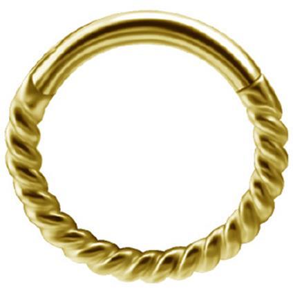 Gold Clicker Ring mit Twisted Rope Design (1.2mm)