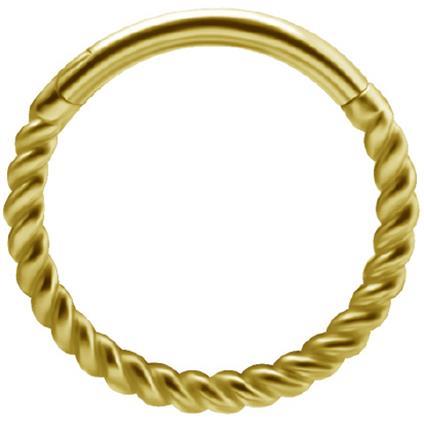 Gold Clicker Ring mit Twisted Rope Design (1.2mm)