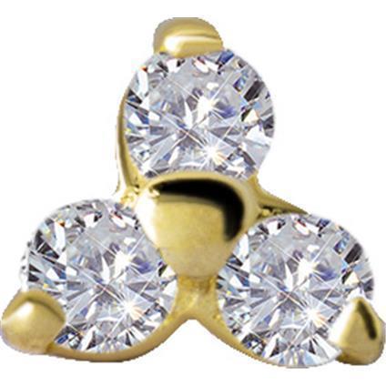 Gold Attachment TRINITY mit Lab Created Diamonds (3*1.5MM)
