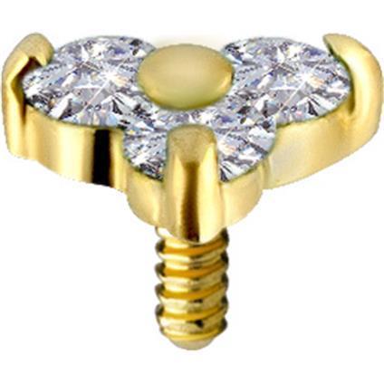 Gold Attachment TRINITY mit Lab Created Diamonds (3*1.5MM)
