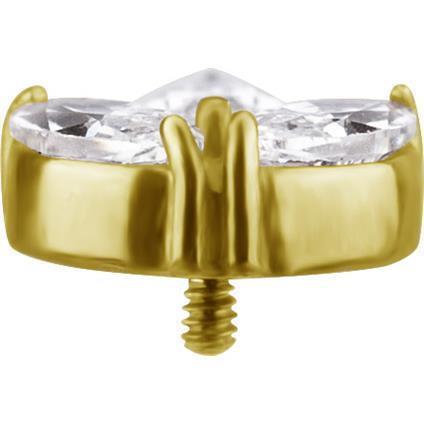 Gold Attachment 3-Gems mit Premium Zirconia