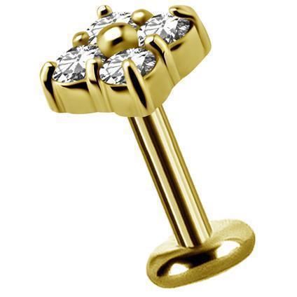 Gold Attachment SQUARE mit Premium Zirconia