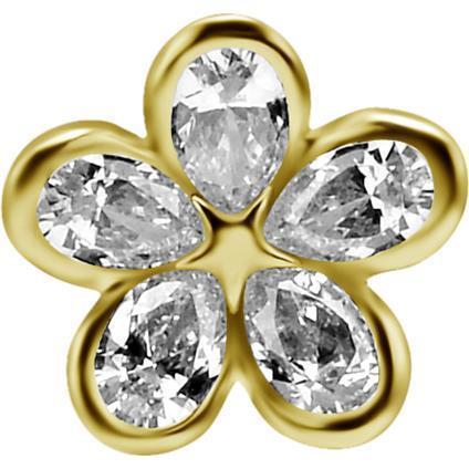 Gold Attachment BLOSSOM mit Premium Zirconia