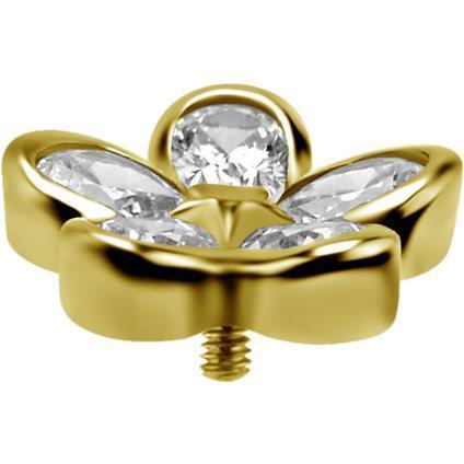 Gold Attachment BLOSSOM mit Premium Zirconia