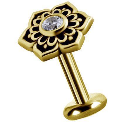 Gold Attachment MANDALA mit Premium Zirconia
