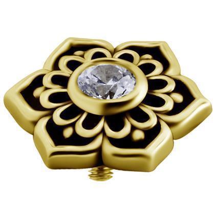 Gold Attachment MANDALA mit Premium Zirconia