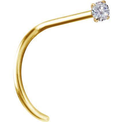 Gold Nosestud Prong mit Lab Created Diamonds