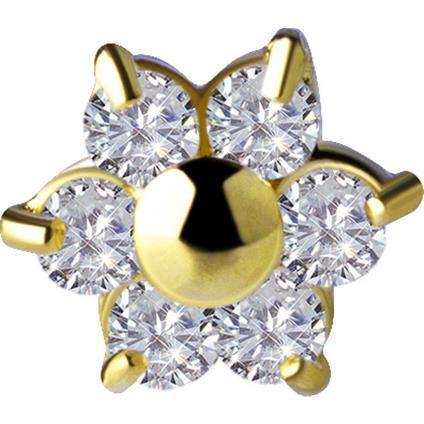 TL Gold Attachment FLOWER mit Premium Zirconia