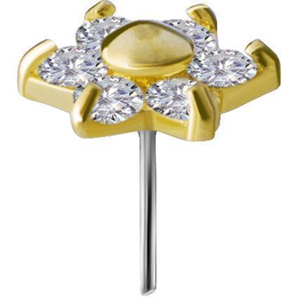 TL Gold Attachment FLOWER mit Premium Zirconia