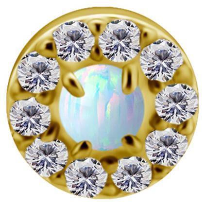 TL Gold Attachment SHINE mit Opal und Premium Zirconia