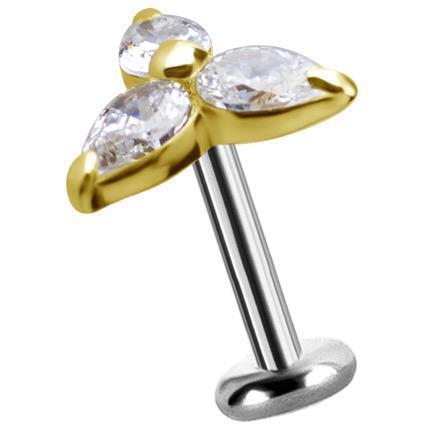 TL Gold Attachment PEAR Shape mit Premium Zirconia