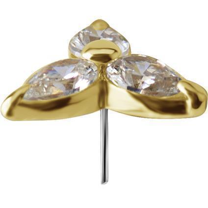 TL Gold Attachment PEAR Shape mit Premium Zirconia