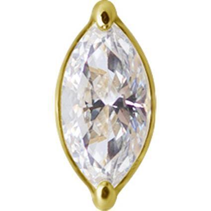 TL Gold Attachment MARQUISE mit Premium Zirconia