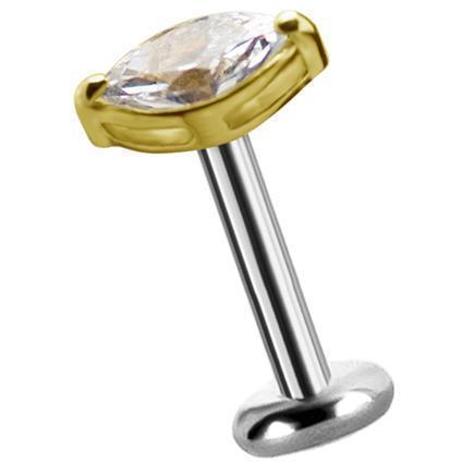 TL Gold Attachment MARQUISE mit Premium Zirconia