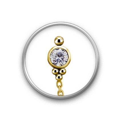 TL Gold Attachment Pin mit Kette und Premium Zirconia