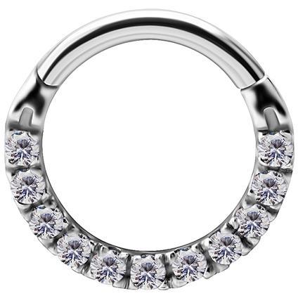 Nickelfree Clicker Ring mit Premium Zirconia (1.2mm)