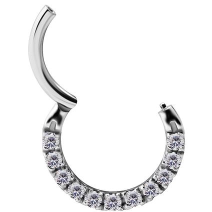 Nickelfree Clicker Ring mit Premium Zirconia (1.2mm)