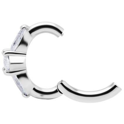 Ovaler Nickelfree Belly Clicker mit Tropfen und Marquise Zirconia (1.6mm)